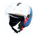 Casco Jet Oj Viaggio Adv White/red/blue