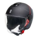 Casco Jet Oj Viaggio Grey/red Stripe