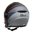 Casco Jet Oj Viaggio Grey/red Stripe