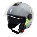 Casco Jet Oj Viaggio Grey/yellow Stripe