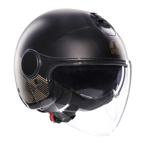 Casco Agv Eteres E2206 Ponza Matt Black/gold