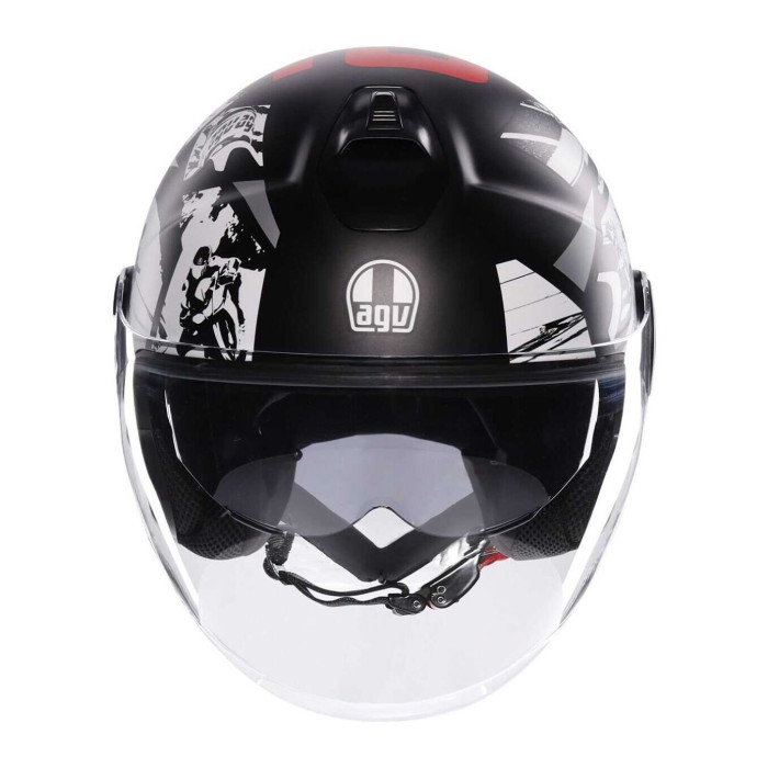Casco Agv Eteres E2206 History Matt Black/white/red
