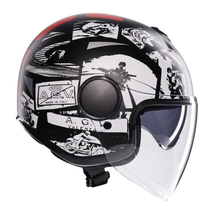 Casco Agv Eteres E2206 History Matt Black/white/red