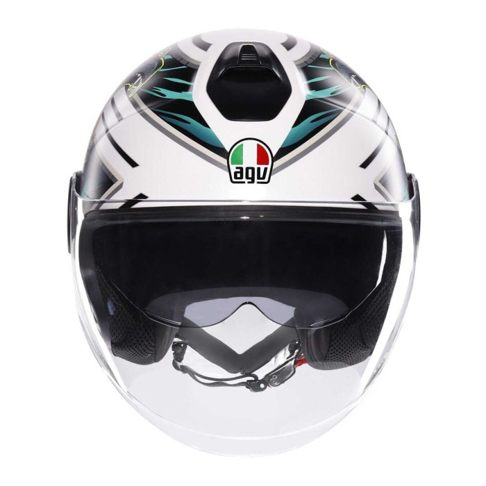 Casco Agv Eteres E2206 Ghepard Matt White/black/gre
