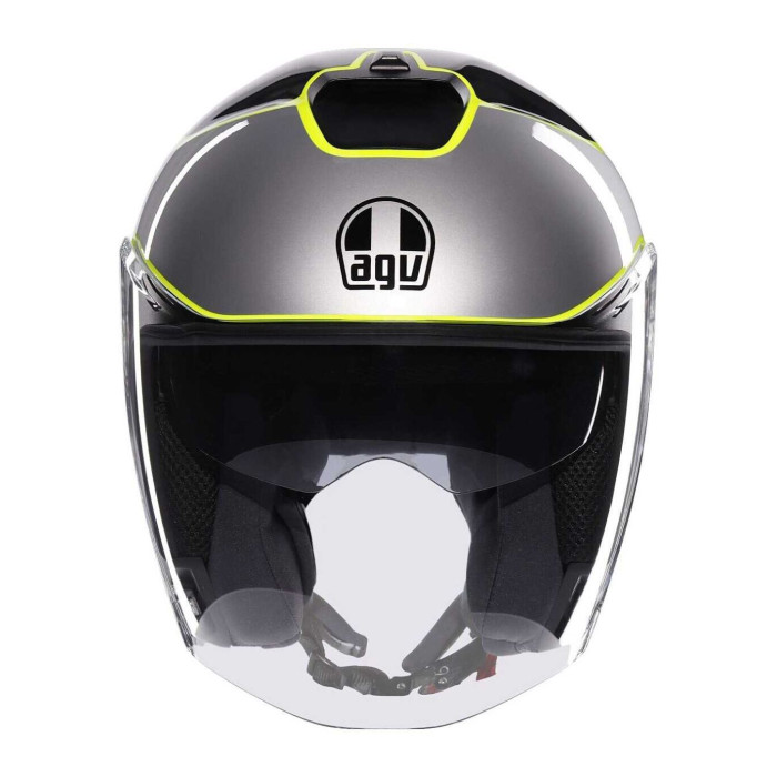 Casco Agv Irides E2206 Davao Black/grey/yellow Fl
