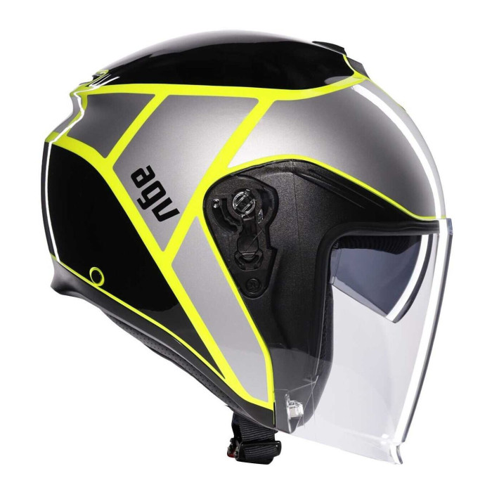 Casco Agv Irides E2206 Davao Black/grey/yellow Fl