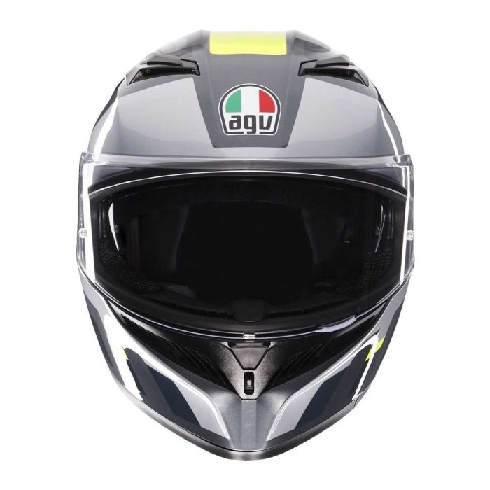 Casco Agv K3 E2206 Shade Grey/yellow Fluo