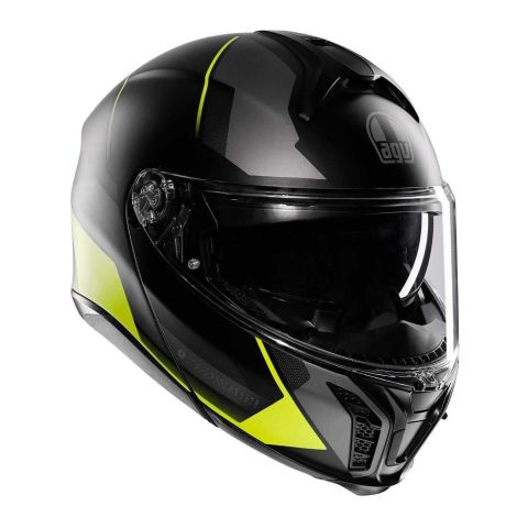 Casco Agv Tourmodular E2206 Multi Perception Matt Black/yel Fluo