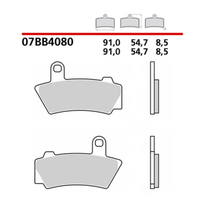 Set Pastiglie Brembo 07bb4080 Sinterizzata
