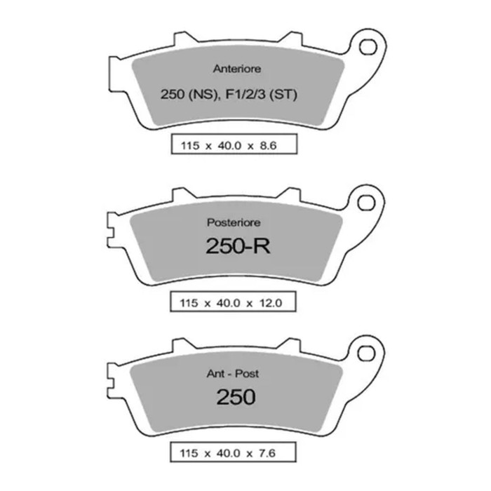 Coppia Pastiglie Freno Nissin St Sp 8,6 Cod. 442p250f3