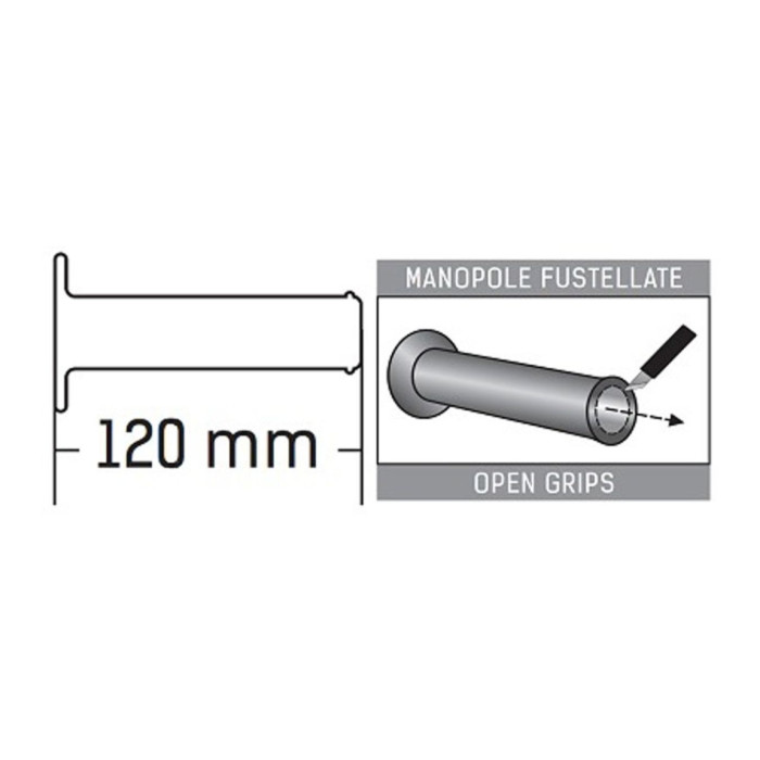 Manopole Domino 5519 Stradali 120mm Nero