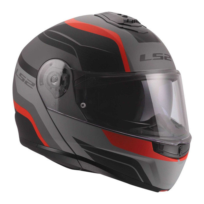 Casco Modulare Ls2 Ff908 Strobe II Monza Black Grey Red