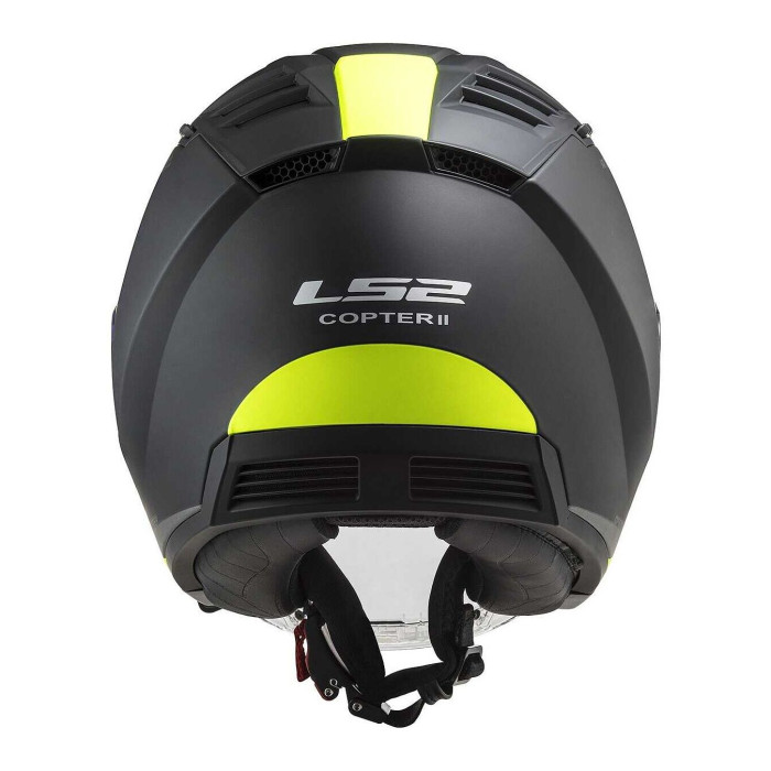 Casco Ls2 Of600 Copter II 06 Con Sunvisor M.black H-v Yellow