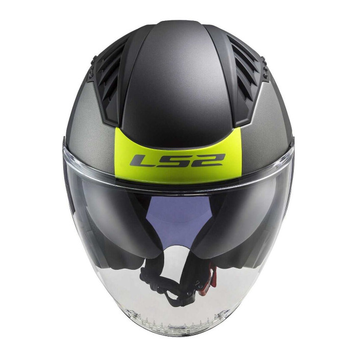 Casco Ls2 Of600 Copter II 06 Con Sunvisor M.black H-v Yellow