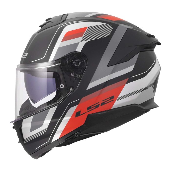 Casco Ls2 Ff808 Stream II Vintage Black Grey Red