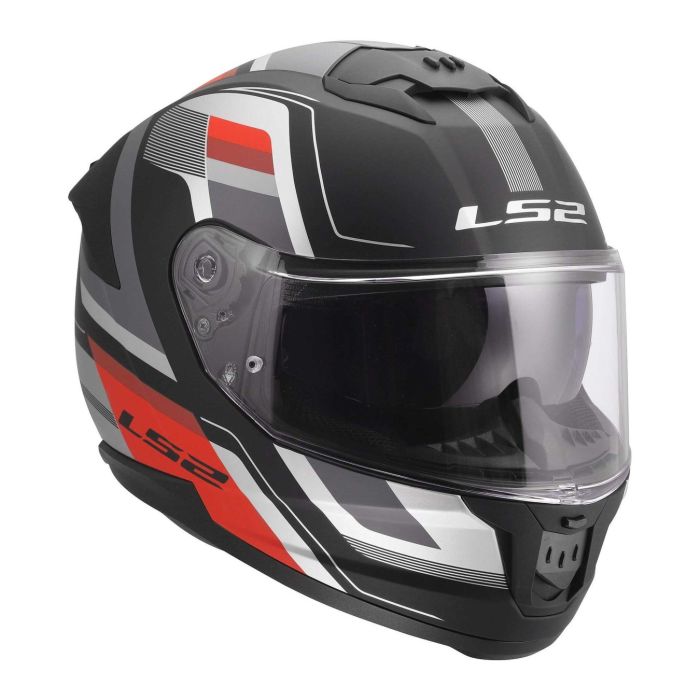 Casco Ls2 Ff808 Stream II Vintage Black Grey Red