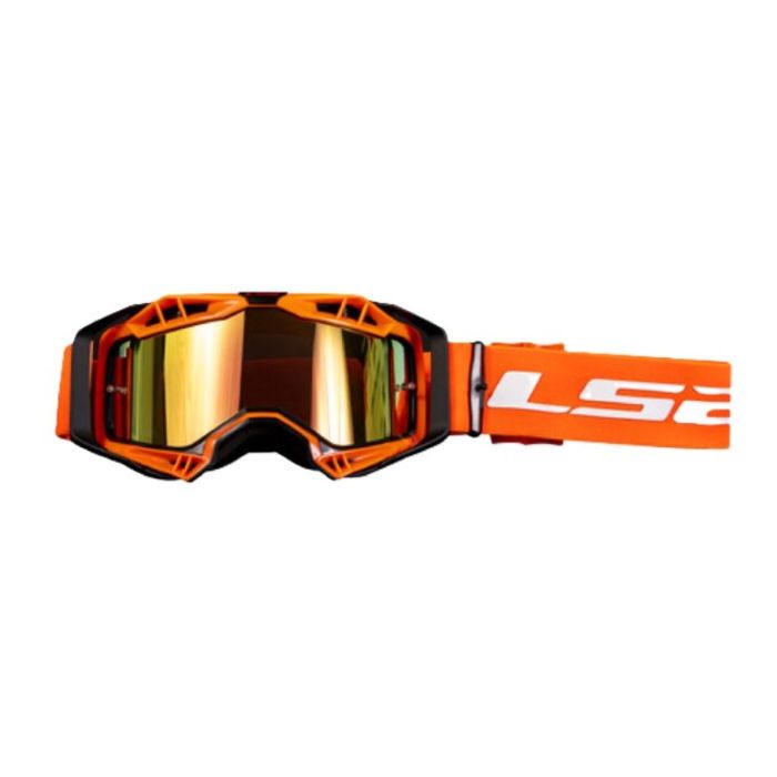 Ls2 Aura Pro Goggle Black Orange With Iridium Visor