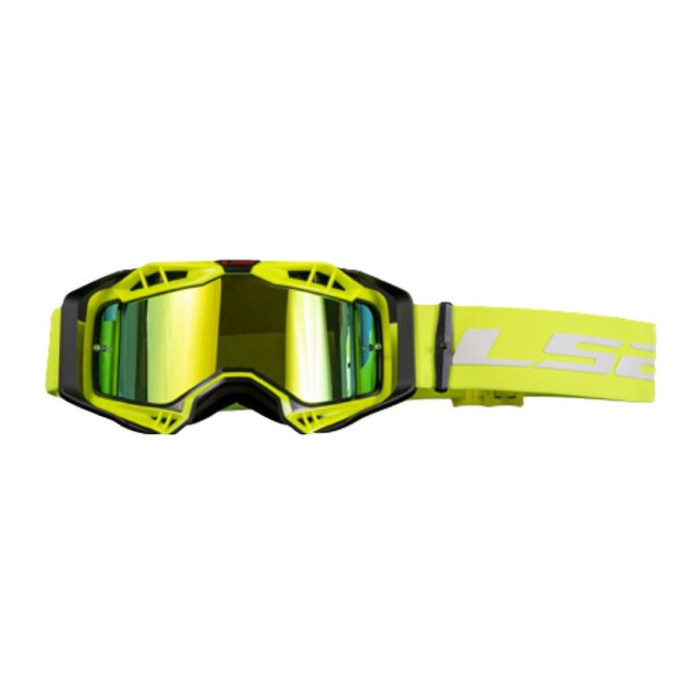 Ls2 Aura Pro Goggle Black Yellow With Iridium Visor