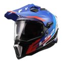 Casco Adventure Ls2 Mx701 Explorer Hexa 06 White Blue Red