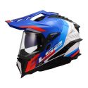Casco Adventure Ls2 Mx701 Explorer Hexa 06 White Blue Red