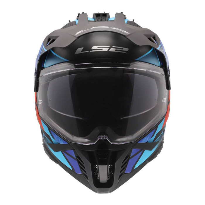 Casco Adventure Ls2 Mx702 Pioneer II Block 06 Black Red Blue