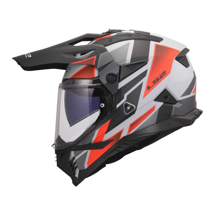 Casco Adventure Ls2 Mx702 Pioneer II Block 06 Grey Red