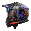 Casco Cross Ls2 Mx708 Fast II Zombie II 06 Black Red Blue