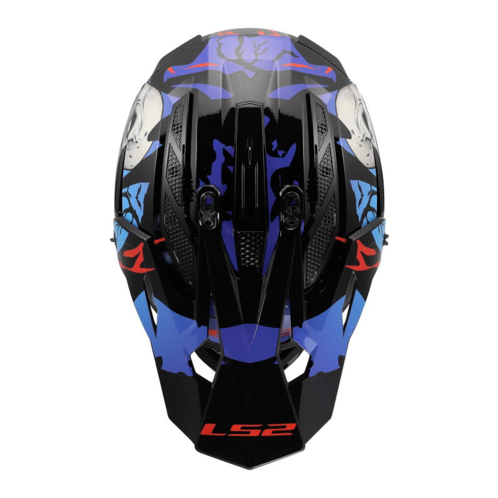 Casco Cross Ls2 Mx708 Fast II Zombie II 06 Black Red Blue