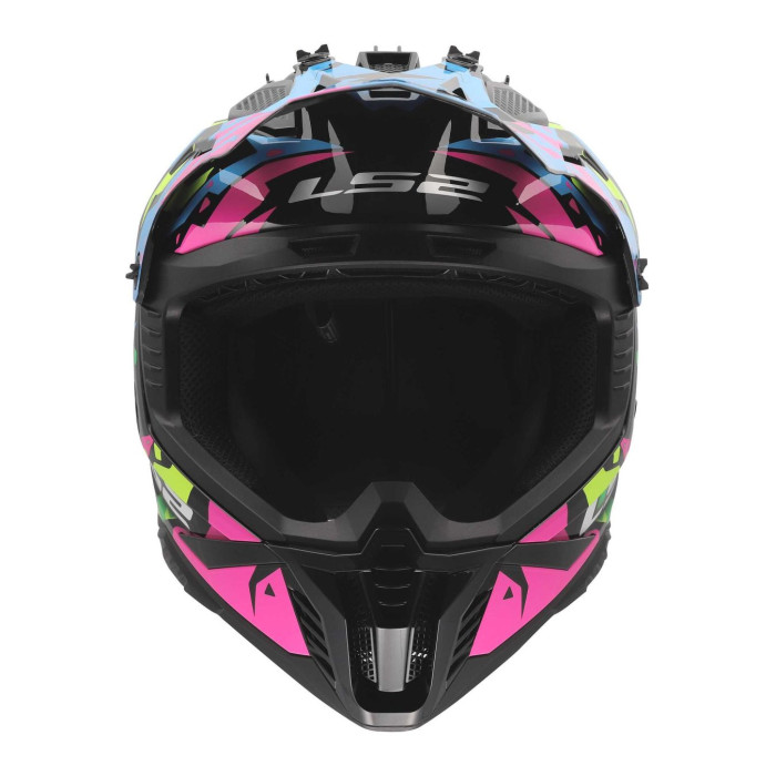 Casco Cross Ls2 Mx708 Fast II Grotesk 06 Blue Pink Green