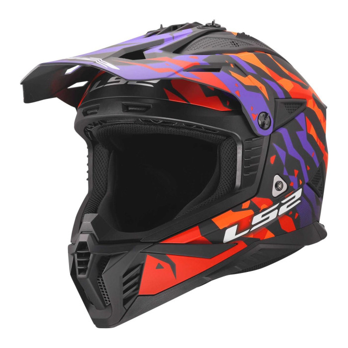 Casco Cross Ls2 Mx708 Fast II Grotesk 06 Purple Orange