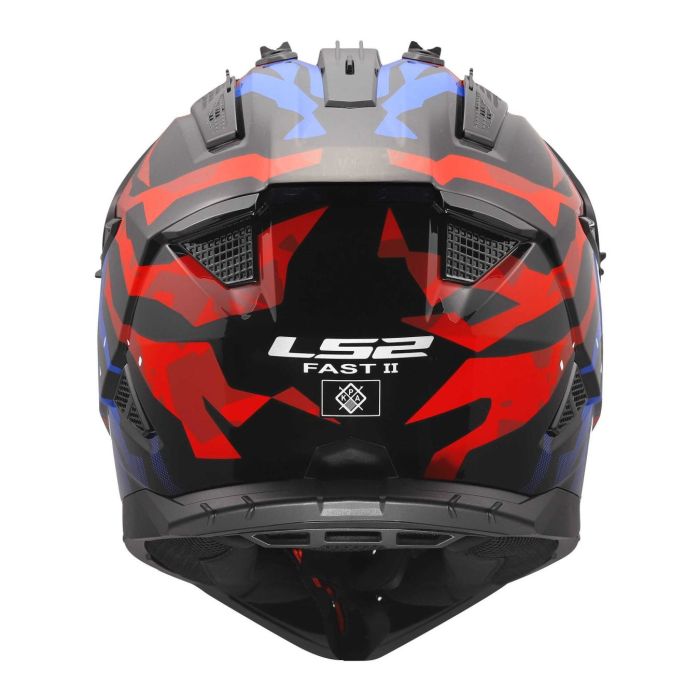 Casco Cross Ls2 Mx708 Fast II Grotesk 06 White Blue Red