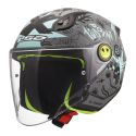 Casco Jet Ls2 Of622 Funny II Scribble Grey Blue