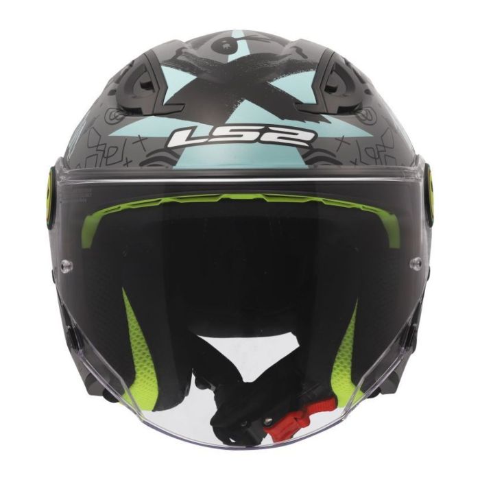 Casco Jet Ls2 Of622 Funny II Scribble Grey Blue