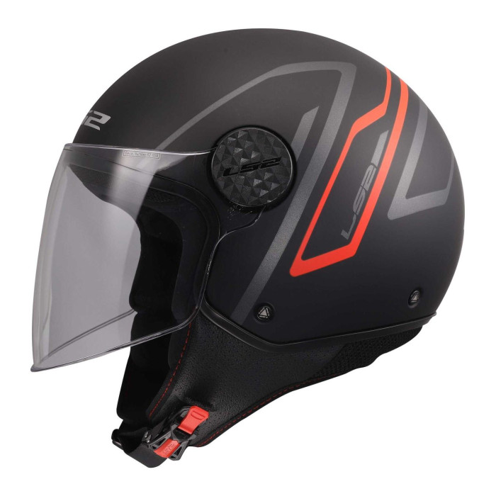 Casco Jet Ls2 Of558 Sphere Lux II Minim 06 Black Red