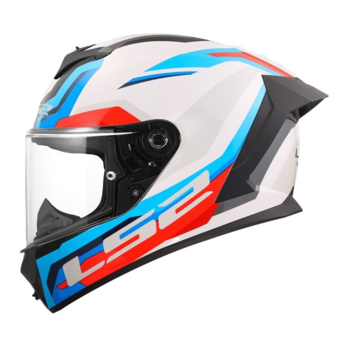 Casco Integrale Ls2 Ff820 Rapid III Hyper White Blue Red