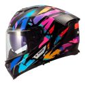 Casco Integrale Ls2 Ff818 Storm III Kaos Black Purple Blue
