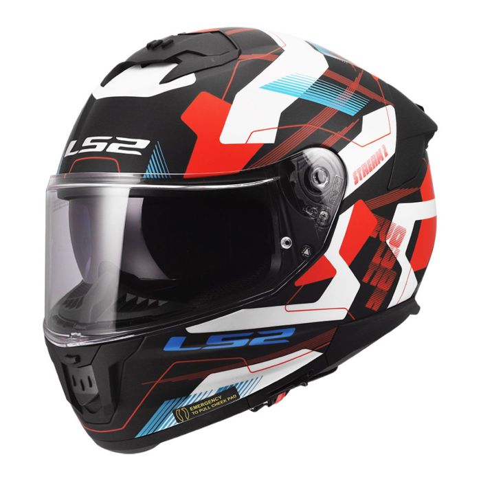 Casco Integrale Ls2 Ff808 Stream II Mika 06 White Blue Red