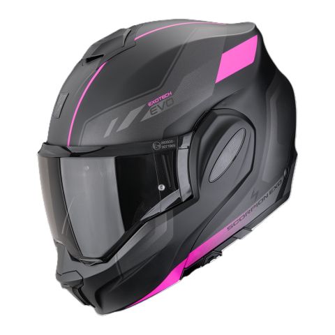 Casco Ribaltabile Scorpion Exo-tech Evo Socius Nero Opaco Rosa