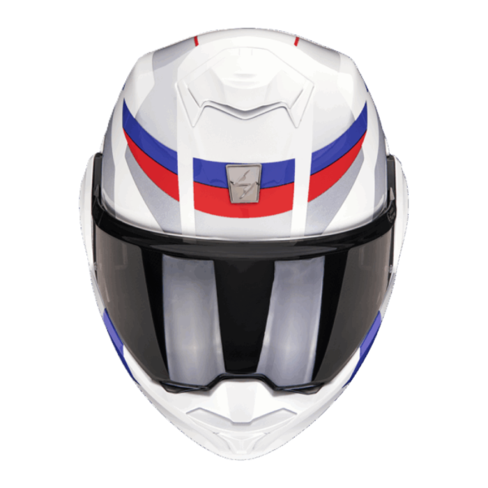 Casco Ribaltabile Scorpion Exo-tech Evo Pro Acuti Bianco Blu Rosso