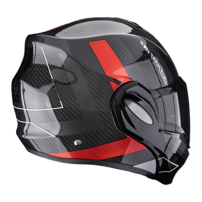 Casco Ribaltabile Scorpion Exo-tech Evo Carbon Cad Nero Rosso