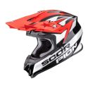 Casco Motocross Scorpion Vx-16 Evo Air Patriot Nero Bianco Rosso