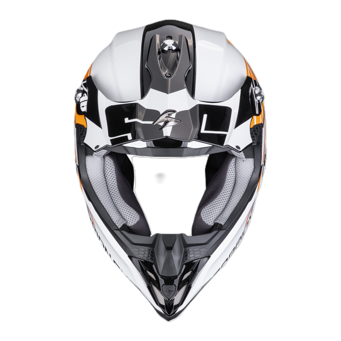 Casco Motocross Scorpion Vx-16 Evo Air Lignes Nero Arancione