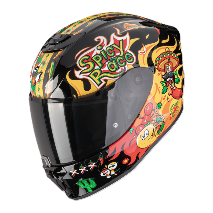 Casco Bambino Scorpion Exo-jnr Air Yucatan Nero Giallo Rosso