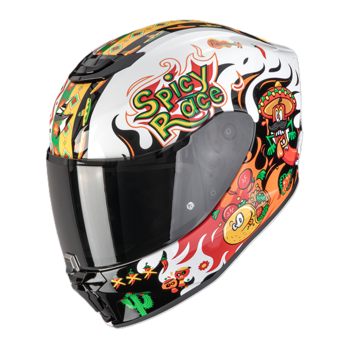 Casco Bambino Scorpion Exo-jnr Air Yucatan Bianco Arancio Nero