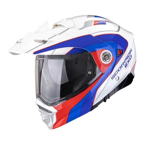 Casco Modulare Scorpion Adx-2 Kamps Bianco Rosso Blu