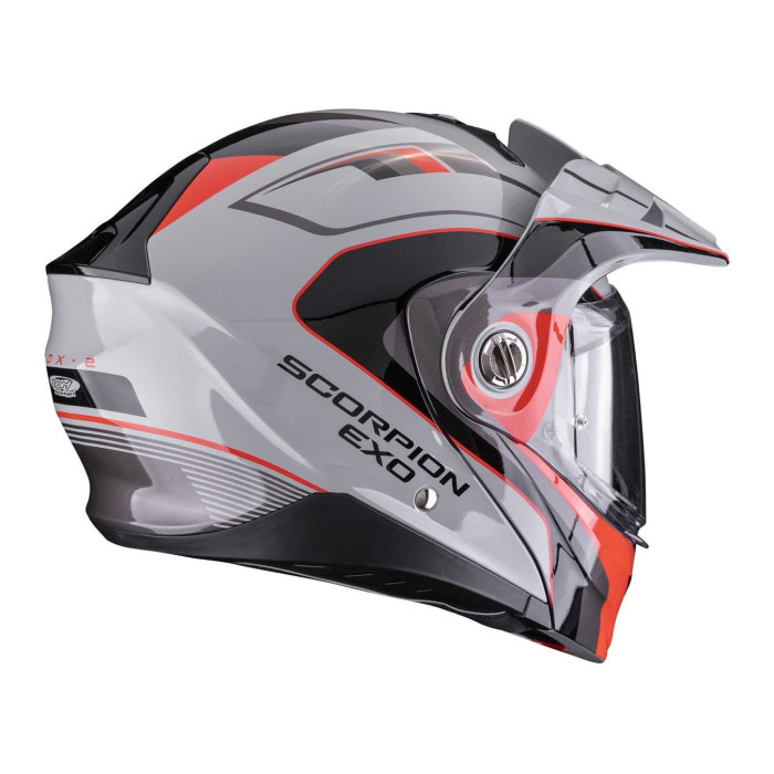 Casco Modulare Scorpion Adx-2 Kamps Grigio Rosso
