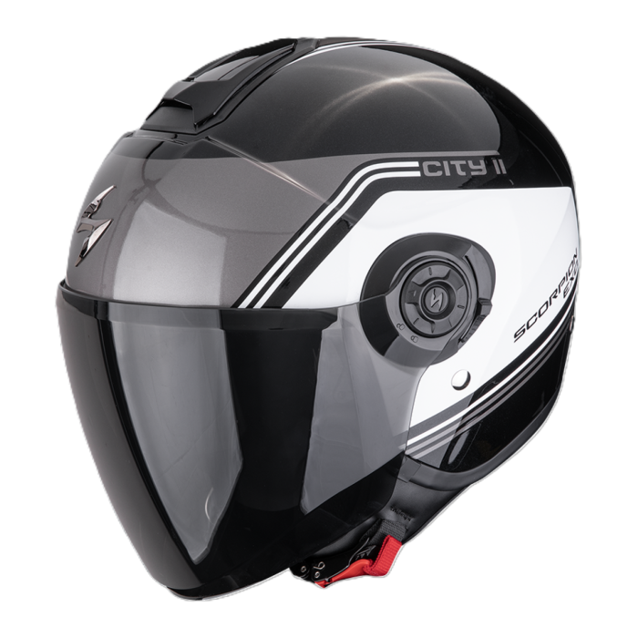 Casco Jet Scorpion Exo-city II Vita Metallo Nero Bianco