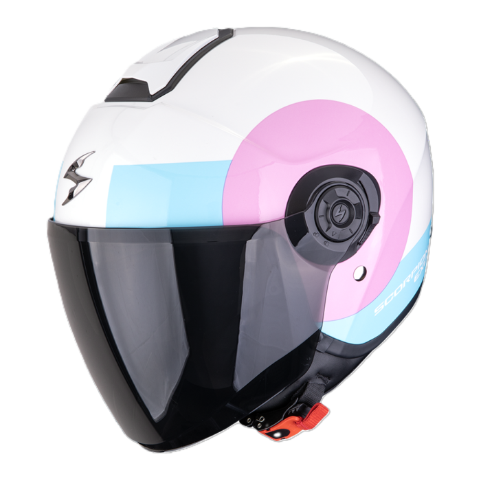 Casco Jet Scorpion Exo-city II Sheer Bianco Rosa Azzurro