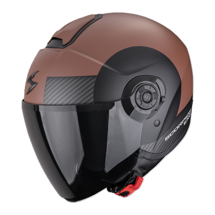Casco Jet Scorpion Exo-city II Sheer Marrone Nero Opaco