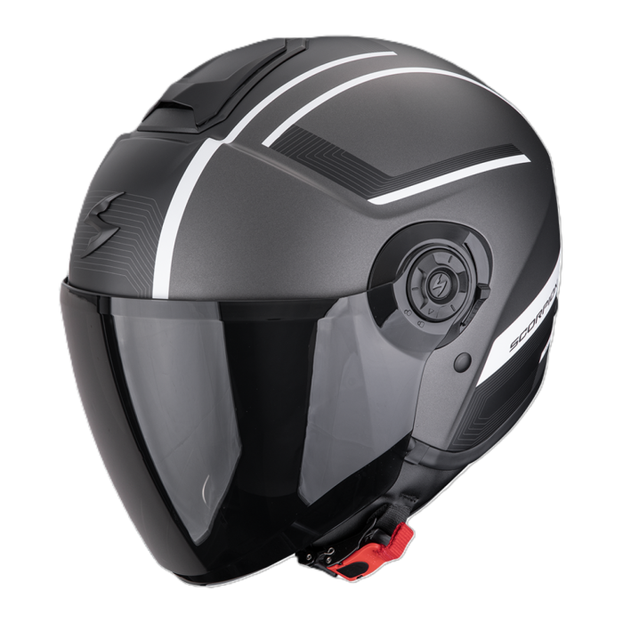 Casco Jet Scorpion Exo-city II Cosmos Argento Opaco Bianco